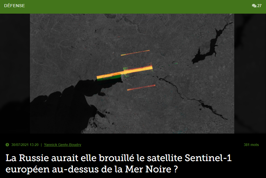 La Russie aurait elle brouillé le satellite Sentinel-1 européen au-dessus de la Mer Noire ?