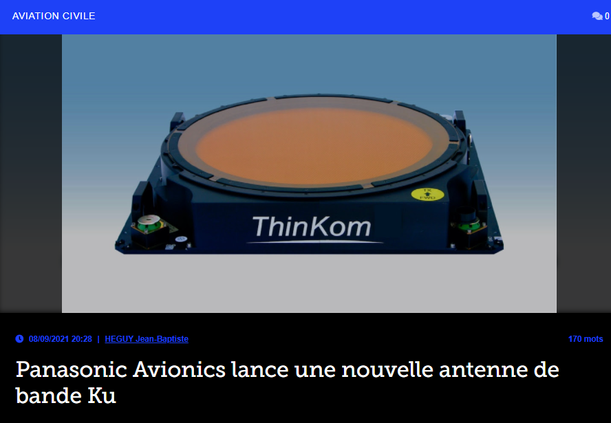 Panasonic Avionics lance une nouvelle antenne de bande Ku