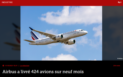 Airbus a livré 424 avions sur neuf mois