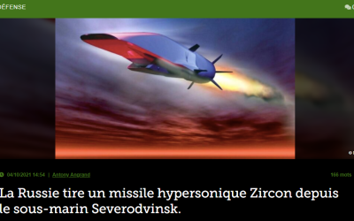 La Russie tire un missile hypersonique Zircon depuis le sous-marin Severodvinsk.