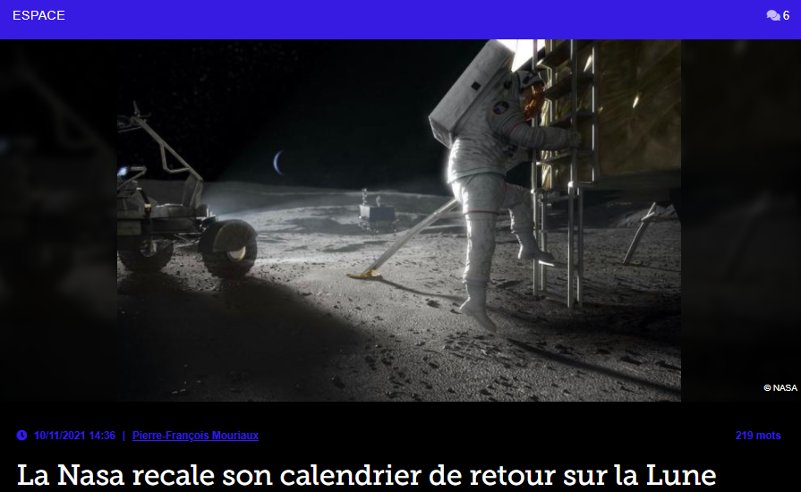 La Nasa recale son calendrier de retour sur la Lune