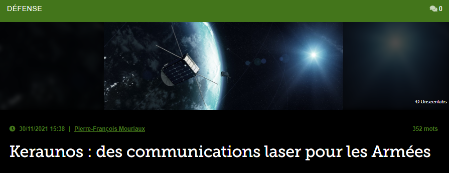 Keraunos : des communications laser pour les Armées