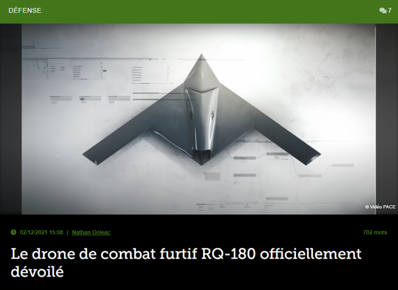 Le drone de combat furtif RQ-180 officiellement dévoilé