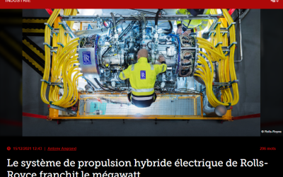 Le système de propulsion hybride électrique de Rolls-Royce franchit le mégawatt