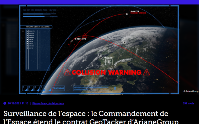 Surveillance de l’espace : le Commandement de l’Espace étend le contrat GeoTacker d’ArianeGroup