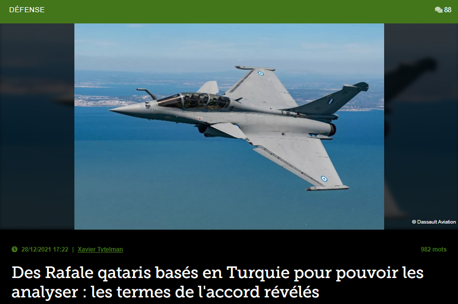 Des Rafale qataris basés en Turquie pour pouvoir les analyser : les termes de l’accord révélés