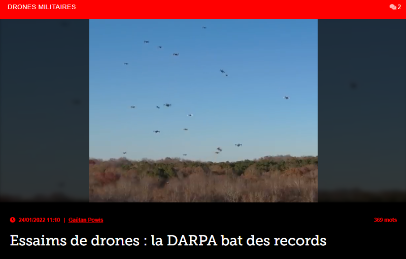 Essaims de drones : la DARPA bat des records