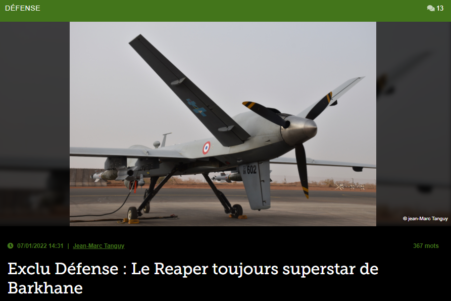 Exclu Défense : Le Reaper toujours superstar de Barkhane