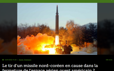 Le tir d&rsquo;un missile nord-coréen en cause dans la fermeture de l&rsquo;espace aérien ouest américain ?
