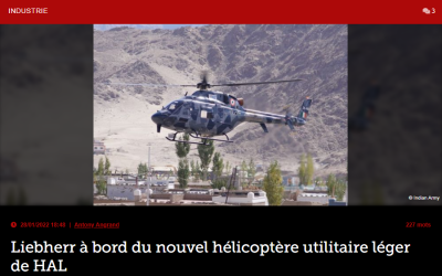 Liebherr à bord du nouvel hélicoptère utilitaire léger de HAL