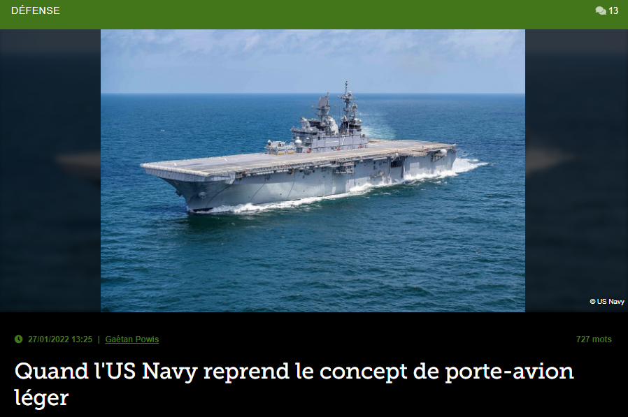 Quand l’US Navy reprend le concept de porte-avion léger