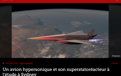 Un avion hypersonique et son superstatoréacteur à l&rsquo;étude à Sydney