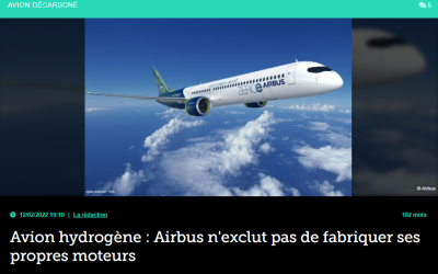 Avion hydrogène : Airbus n&rsquo;exclut pas de fabriquer ses propres moteurs