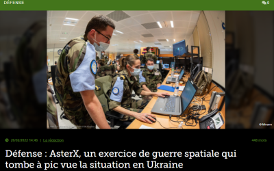 Défense : AsterX, un exercice de guerre spatiale qui tombe à pic vue la situation en Ukraine
