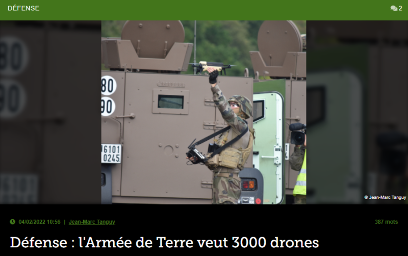 Défense : l’Armée de Terre veut 3000 drones