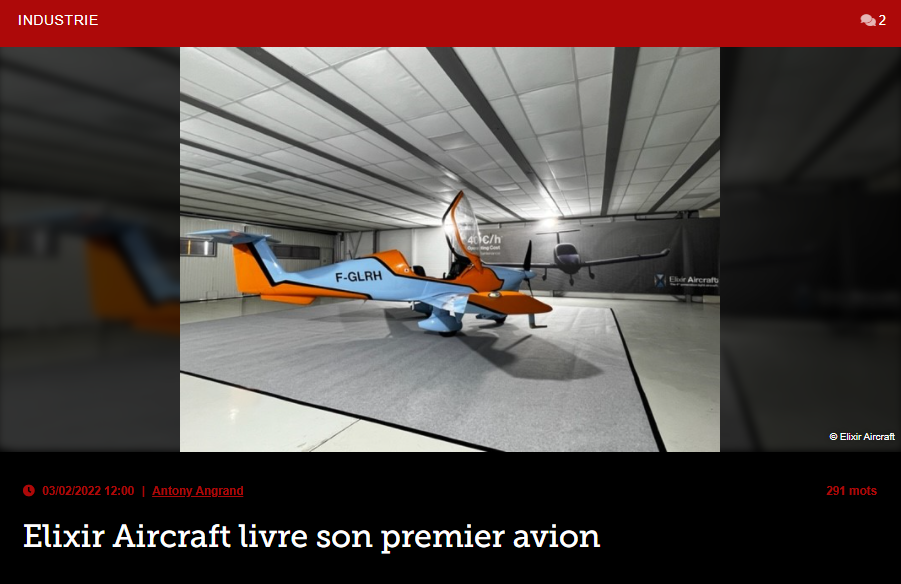 Elixir Aircraft livre son premier avion