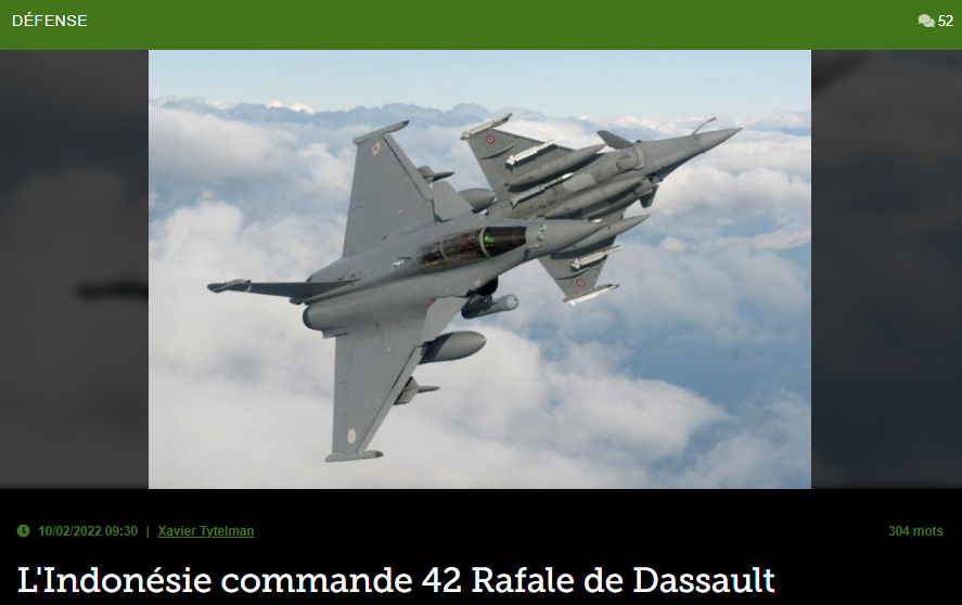 L’Indonésie commande 42 Rafale de Dassault