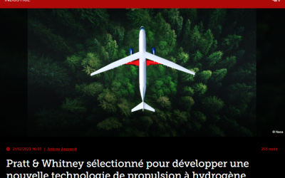 Pratt & Whitney sélectionné pour développer une nouvelle technologie de propulsion à hydrogène