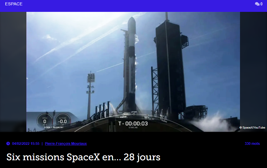 Six missions SpaceX en… 28 jours