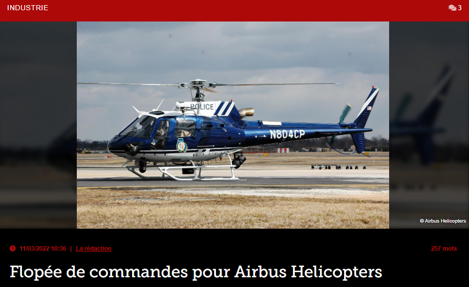 Flopée de commandes pour Airbus Helicopters