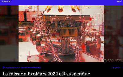 La mission ExoMars 2022 est suspendue