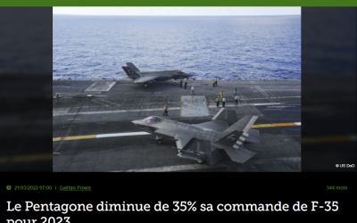 Le Pentagone diminue de 35% sa commande de F-35 pour 2023