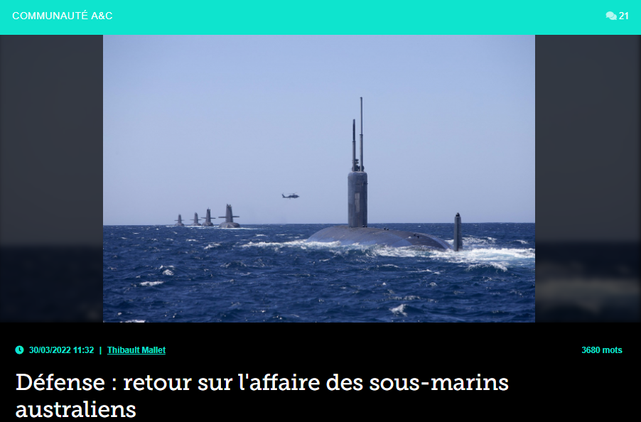 Défense : retour sur l’affaire des sous-marins australiens