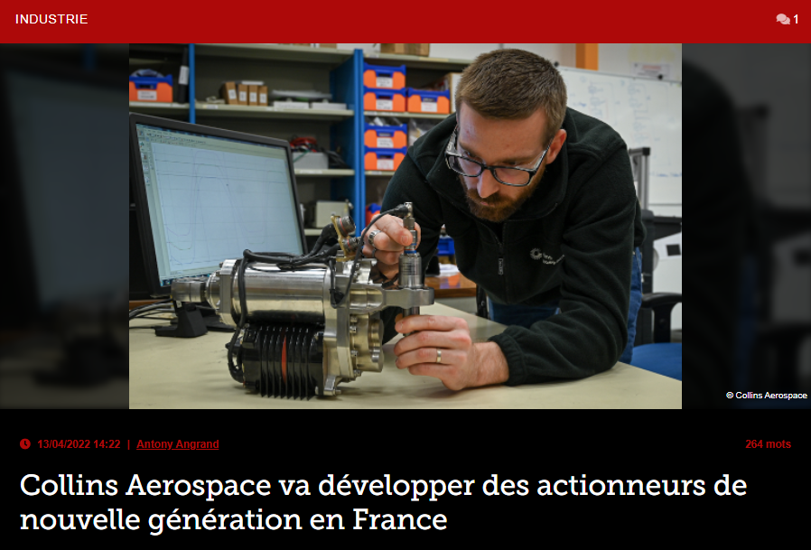 Collins Aerospace va développer des actionneurs de nouvelle génération en France