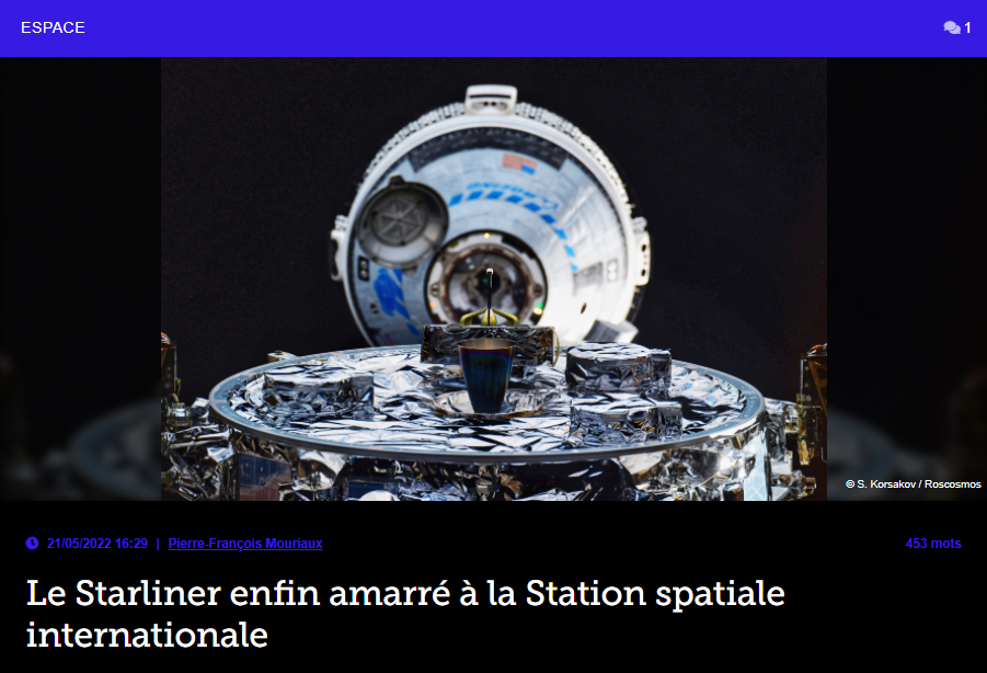 Le Starliner enfin amarré à la Station spatiale internationale