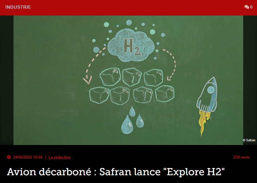 Avion décarboné : Safran lance « Explore H2 »