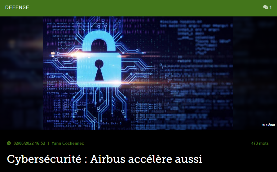 Cybersécurité : Airbus accélère aussi
