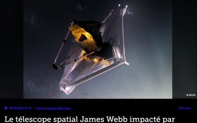 Le télescope spatial James Webb impacté par une micrométéorite