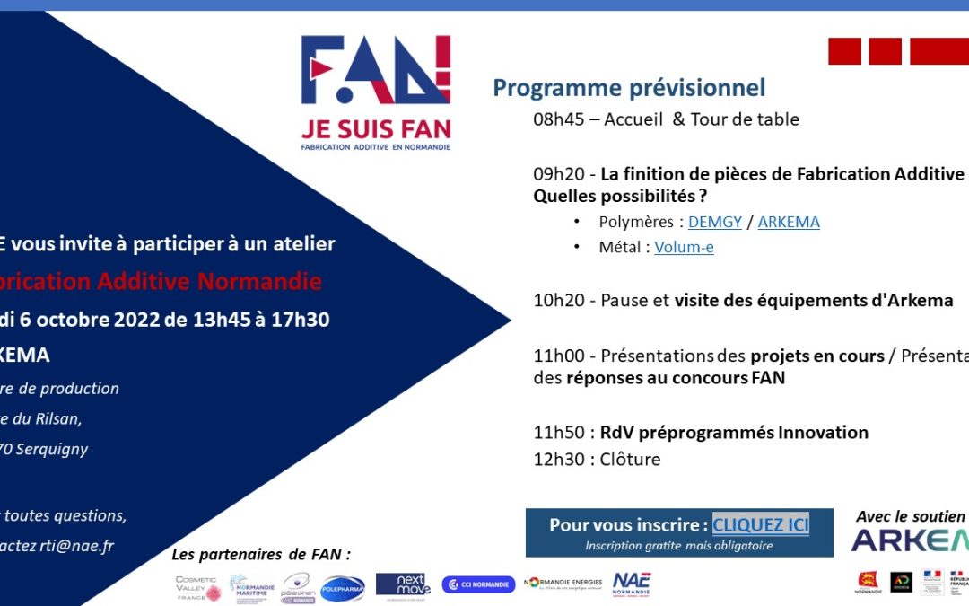 Atelier Fabrication Additive Normandie (FAN) – finitions des pièces- 06/10/2022