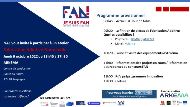 Atelier Fabrication Additive Normandie (FAN) – finitions des pièces- 06/10/2022