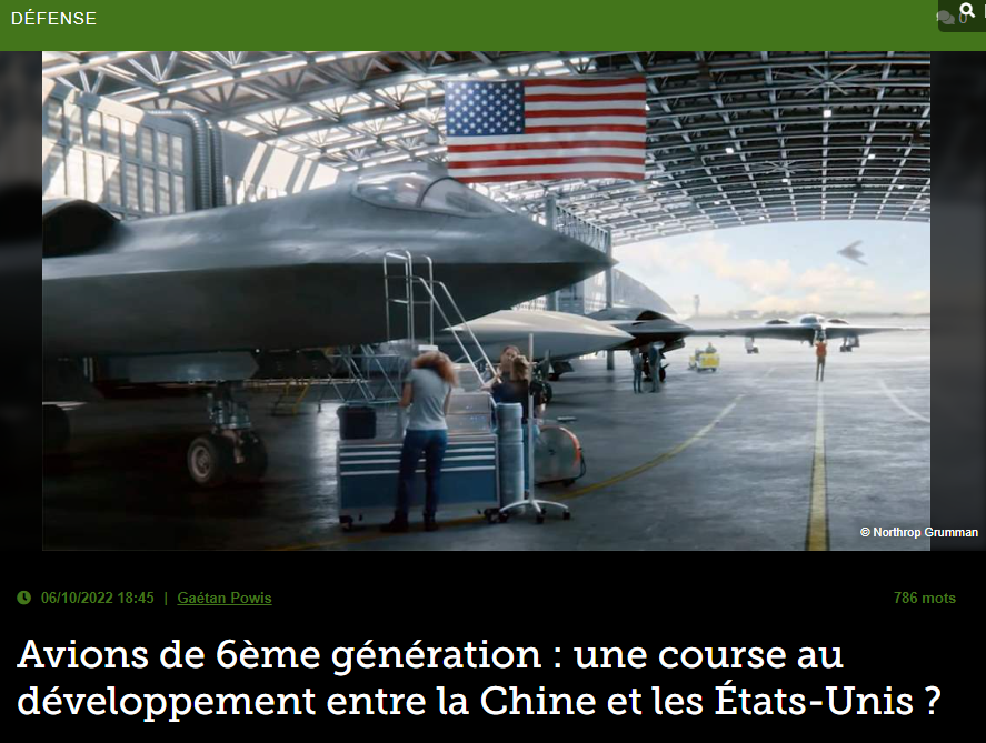 Avions de 6ème génération : une course au développement entre la Chine et les États-Unis ?