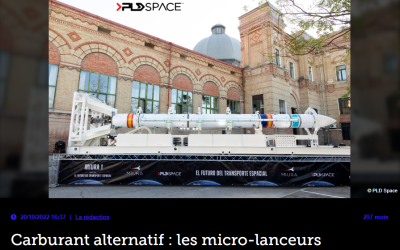 Carburant alternatif : les micro-lanceurs spatiaux s’y mettent aussi