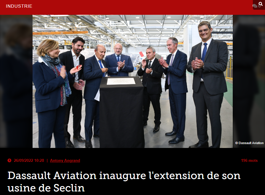 Dassault Aviation inaugure l’extension de son usine de Seclin