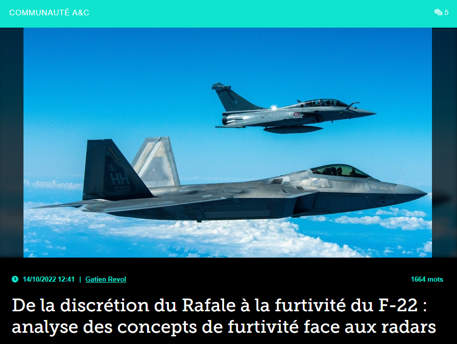 De la discrétion du Rafale à la furtivité du F-22 : analyse des concepts de furtivité face aux radars
