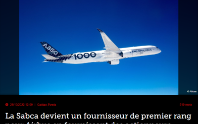 La Sabca devient un fournisseur de premier rang pour Airbus en fournissant des actionneurs électriques pour les A350