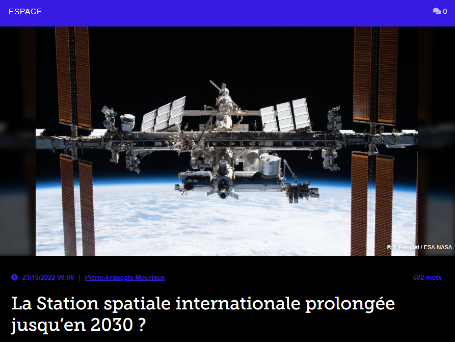 La Station spatiale internationale prolongée jusqu’en 2030 ?