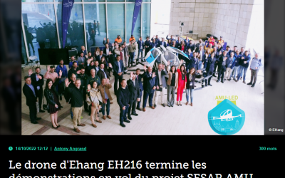 Le drone d’Ehang EH216 termine les démonstrations en vol du projet SESAR AMU-LED en Espagne