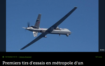 Premiers tirs d’essais en métropole d’un armement guidé laser depuis un drone Reaper