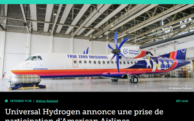 Universal Hydrogen annonce une prise de participation d’American Airlines