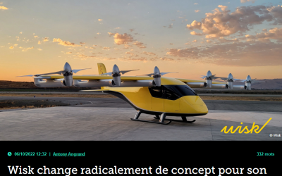 Wisk change radicalement de concept pour son taxi aérien urbain