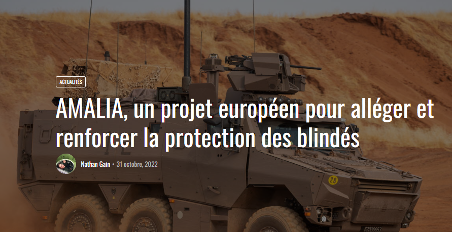AMALIA, un projet européen pour alléger et renforcer la protection des blindés