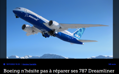 Boeing n’hésite pas à réparer ses 787 Dreamliner avec du ruban adhésif