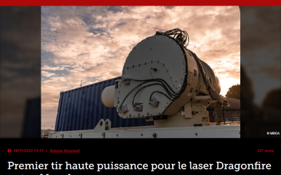 Premier tir haute puissance pour le laser Dragonfire outre-Manche