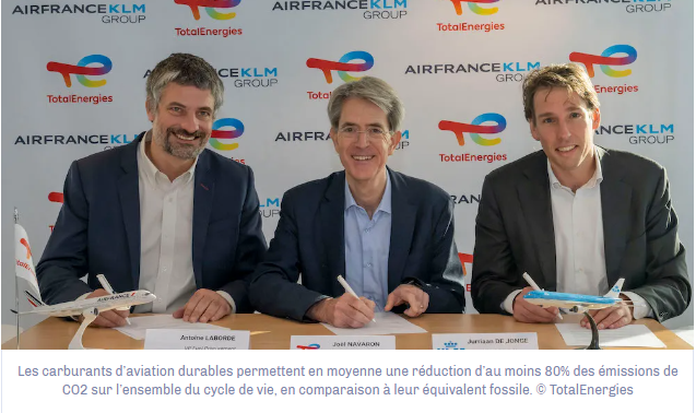 Accord entre Air France-KLM et TotalEnergies sur la fourniture de carburant d’aviation durable