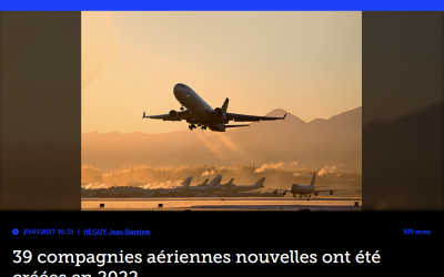 39 compagnies aériennes nouvelles ont été créées en 2022