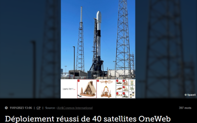 Déploiement réussi de 40 satellites OneWeb lancés avec SpaceX
